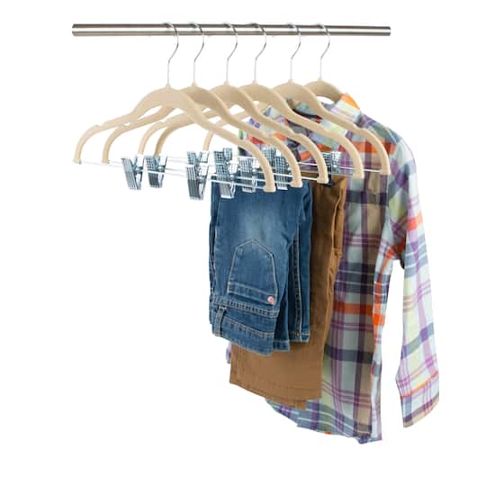 Simplify Ivory Children's Velvet Hangers, 6ct.